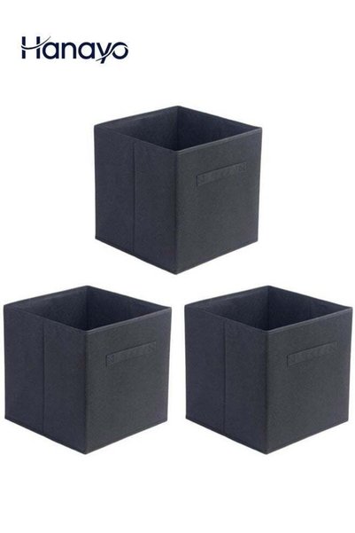 Generic 3 Pcs Storage Cubes Bins Collapsible Fabric Storage Bins with Handle ...