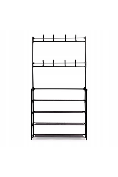 bauerkraft Suport de haine vertical cu rafturi, negru, 80x26x150.5 cm