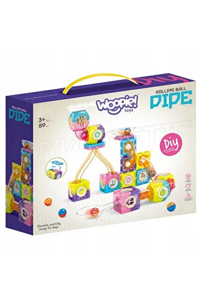 woopie Blocuri magnetice Pistă cu bile 89 piese Set de construcție pentru copii