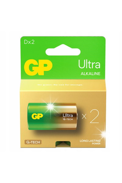 GP BATERIE ULTRA ALKALINE LR20 D 1.5V 2SZ - GP13AUETA2