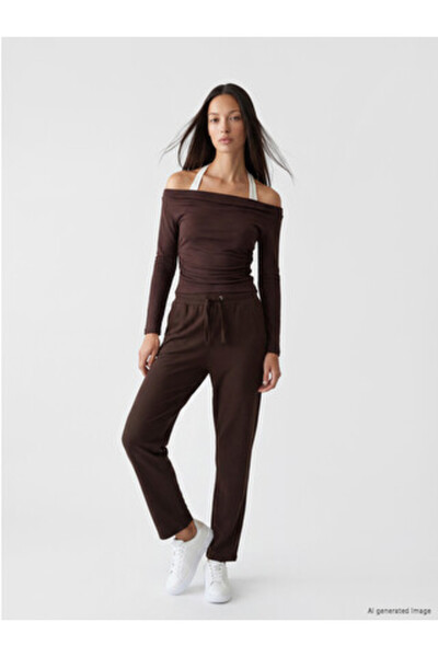 LC Waikiki Brown Elastic Waist Women's Sweatpants