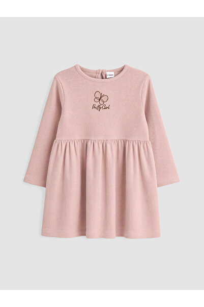 LC Waikiki Nevavm Pink Embroidered Girl's Dress with a Difference