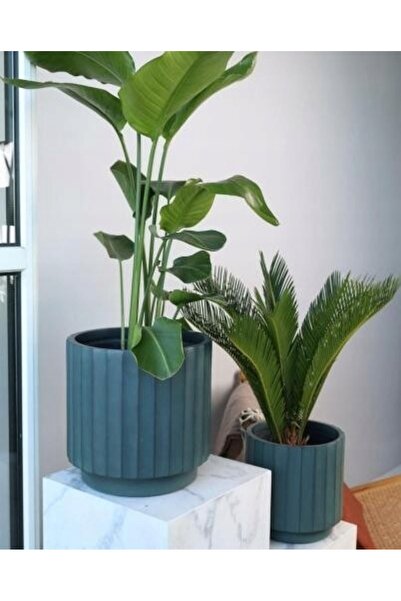 Polnix Ghiveci decorativ din ceramică, cu suprafață striată, verde, 24 cm