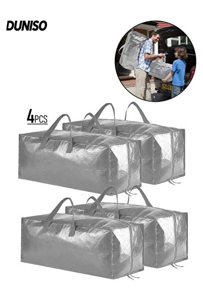 Generic 4 Pack Extra Large Moving Bags,Foldable Heavy Duty Tote with Zippers ...