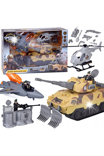 Jokomisiada Set militar mare tanc, luptător, elicopter + soldat 5905258540559