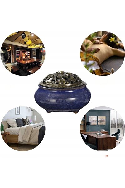 NO BRAND Arzător de tămâie ceramic decorativ albastru