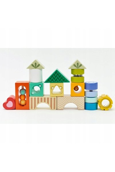 Classic World Puzzle senzorial din lemn cu 7 funcții