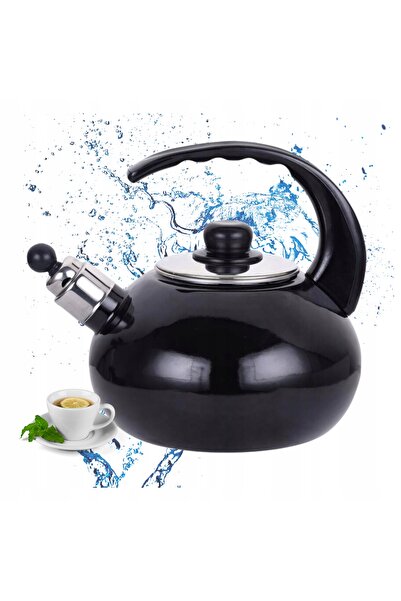 Odelo Ceainic emailat negru cu fluier detașabil, tradițional, 2.2L
