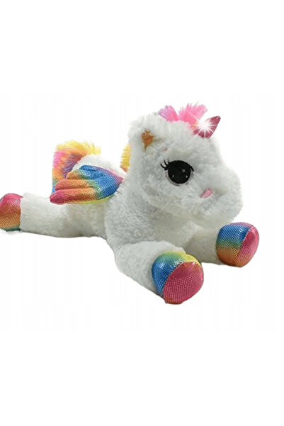Norimpex Unicorn de pluș cu aripi curcubeu, mare, 75 cm, jucărie de pluș