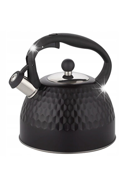 Odelo Ceainic din oțel cu fluier, negru, 3l, pentru plită și aragaz, elegant