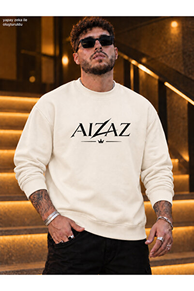 caddekombin Men's Aizaz Crown and Lightning Printed Crew Neck Casual Regular ...