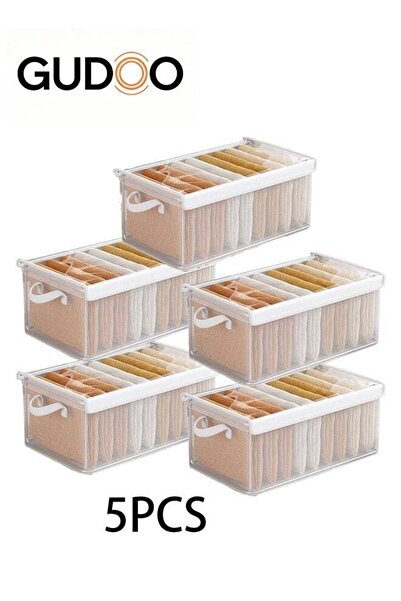Generic 5PCS Clothes Storage Boxes with Steel Frame, Foldable Wardrobe Organi...