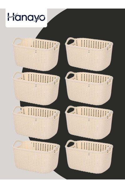 Generic Storage Baskets Set of 8 Plastic Storage Baskets Hollow Rectangular S...
