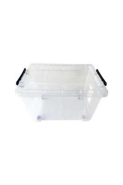 Generic Storage Box 94L Transparent Plastic Organizer with Wheels and Lid Lar...