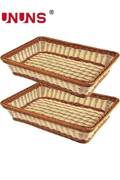 Generic Wicker Baskets,2Ppcs Wicker Bread Basket,Food Baskets,Hand-Made Stora...