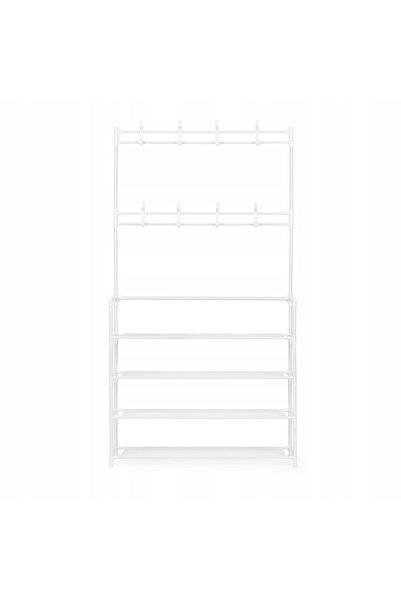 bauerkraft Suport de haine vertical cu rafturi alb 80x26x150.5 cm