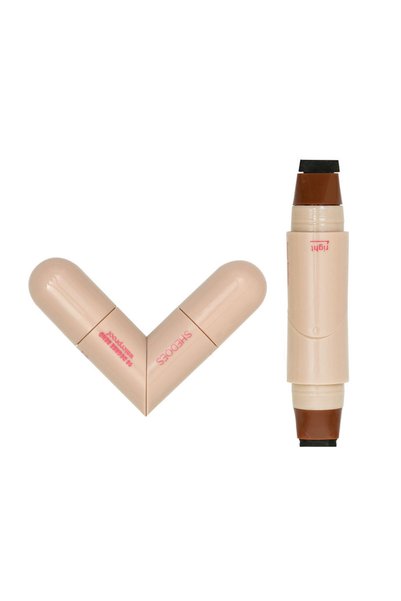 Zeonella Beauty Zeonella Brown Waterproof Double-Sided Eyeliner Stamp Pen Compatible with Right and Left Eyes