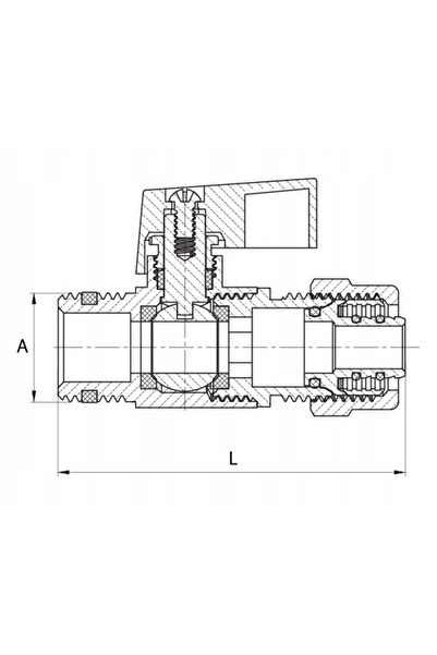 DIAMOND Robinet PEX mini cu bilă și mâner 1/2*16 apă rece - DART.380-1/2