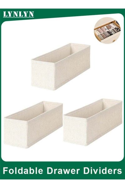 Generic 3-Pack Foldable Drawer Dividers, Fabric Underwear and Sock Organizer ...