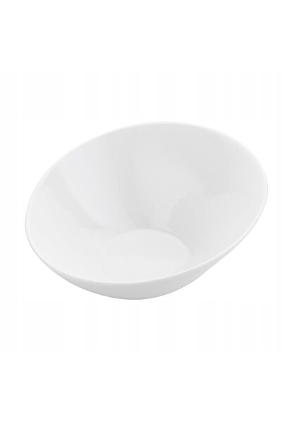 FLORINA Salaterka alta skośna 20,5 cm porcelană durabilă asimetrică