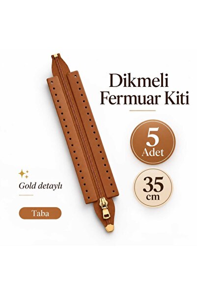 aurellen 5 Adet 35 cm Dikmeli Çanta Fermuar Kiti Gold Detaylı Örgü Çanta Yapı...