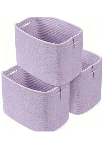 Generic Cotton Rope storage Basket Bins Woven Basket for Organizing Shelves 1...