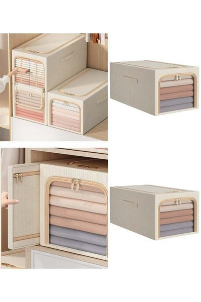 Generic 2 PCS oversized foldable clothing storage organizer boxes with transp...
