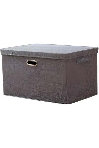 Generic Foldable Storage Box with Lid – Small Grey Fabric Storage Bin | Colla...