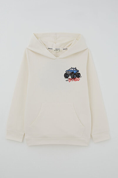 Breeze Boy's Sweatshirt with Adventure Themed Off-Road Vehicle Back Print Det...