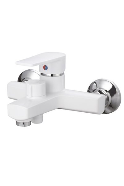Plamax Baterie Cada Plastic Plamix LEO-009 Euro, alba, monocomanda, cu para dus