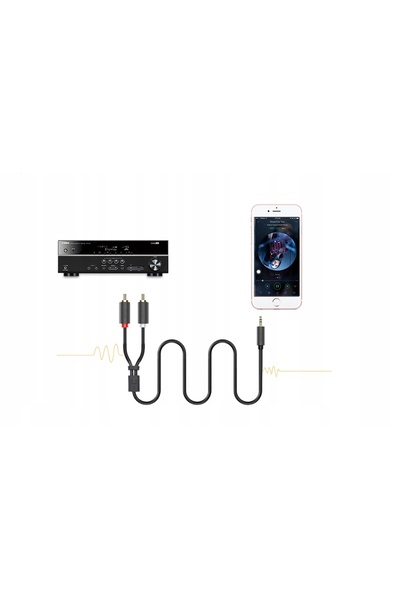 Ugreen Cablu AV102 2x RCA (Cinch) mufă 3.5 mm 3m (negru)