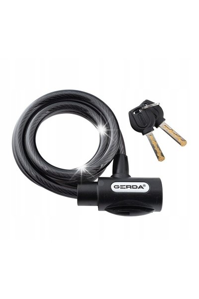 gerda Cablu antifurt bicicletă, negru, corp rotund FLEX 1200/8V - MP BL 33648