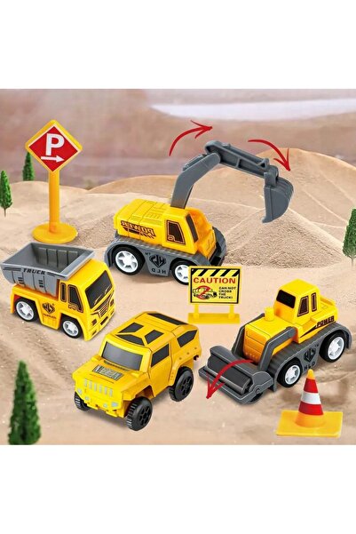 Acr SET MEGA CAMION DE CINNATURĂ, EXCAVATOR DE ȘANTIER, 4 VEHICULE 255EL