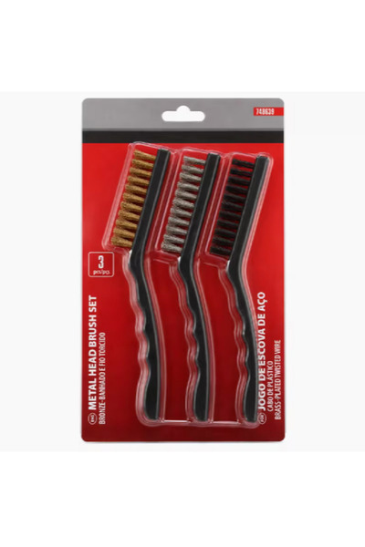 Generic Brand 3pcs Metal Wire Brush Set, Brass-Plated Steel Cleaning Brushes ...