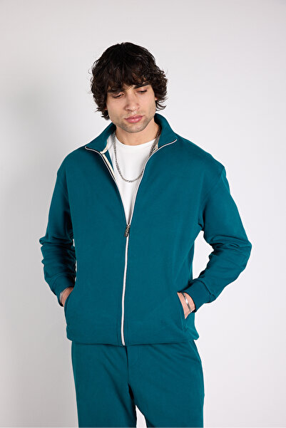 Mesfeno Oversize Zippered 3 Thread Sweat Jacket