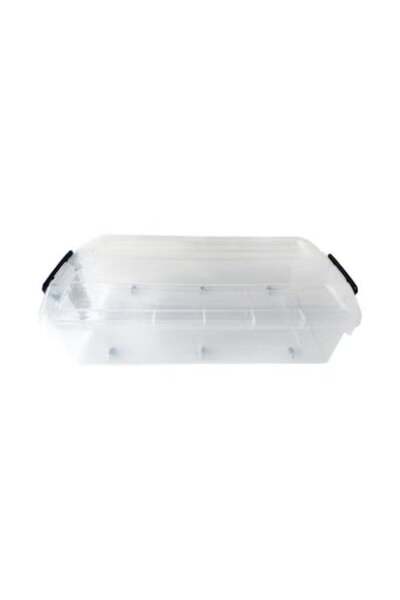 Generic 42L Plastic Underbed Storage Box with Secure Lid White & Blue Durable...