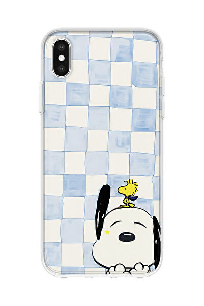 iPhone XS Max Uyumlu Snoopy Desenli Şeffaf Telefon Kılıfı