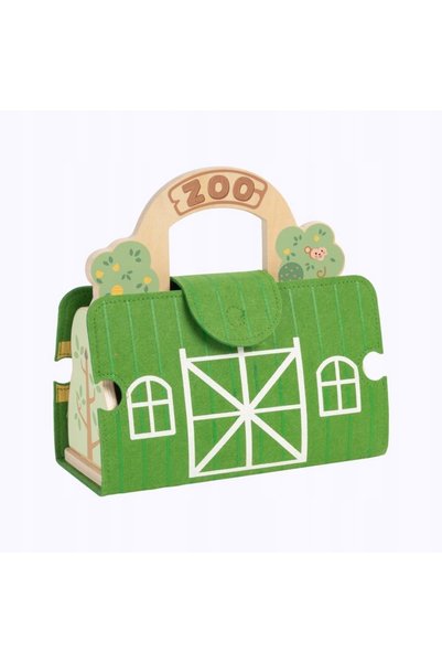 Tooky Toy Set Mini ZOO portabil cu animale în geantă