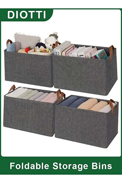 Generic 4 PCS Foldable Closet Storage Bins, Clothes Organizer Box with Carryi...