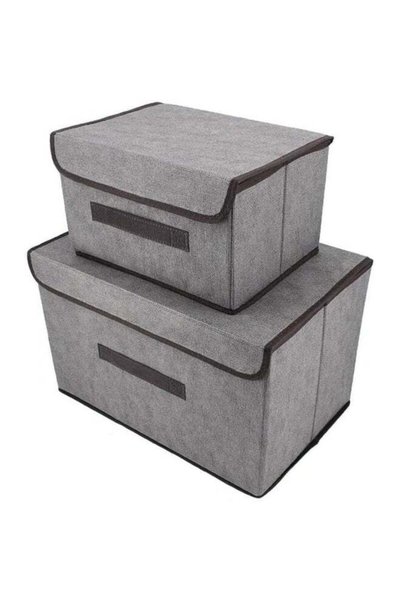 Generic 2-Pack Large Foldable Fabric Storage Bins with Lid for Closet Shelves...