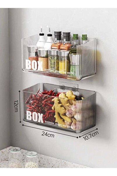 Generic 2Pcs Adhesive Mount Cabinet Door Organizer, Vegetable seasoning stora...