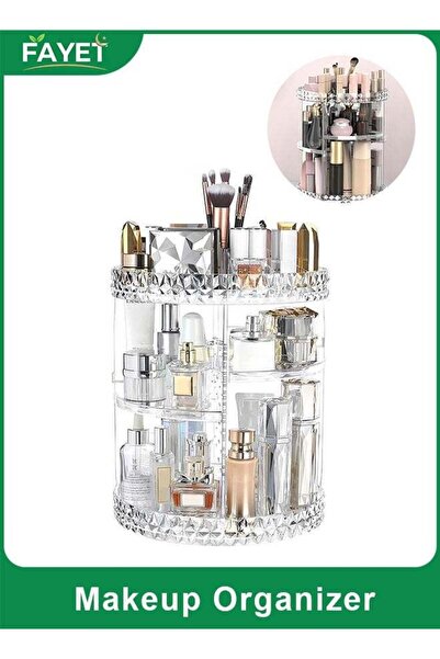 Generic 360° Rotating Makeup Organizer with Diamond Design, Adjustable Shelve...