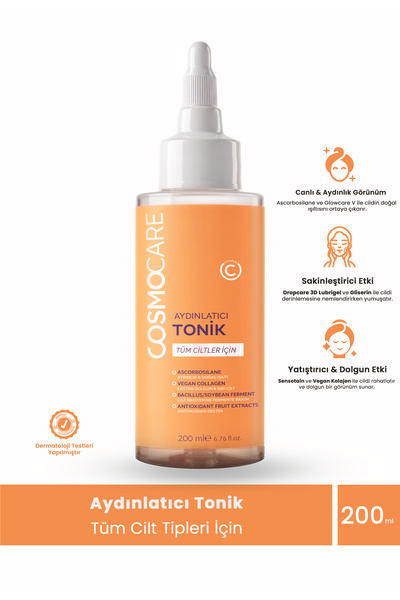 Cosmocare Aydınlatıcı Tonik C Vitamini Vegan Kolajen Ferment Alkolsüz Parfüms...