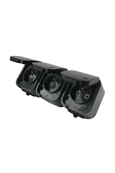 ABEX Priză triplă B2 N/T cu unipolar IP54 gri/negru - E+9002160