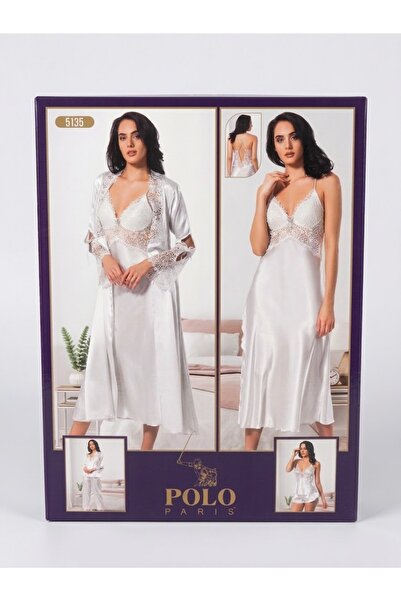 Yorkshire Polo Club 6-Piece Satin Bohçalık Dowry Set Nightgown and Robe Set