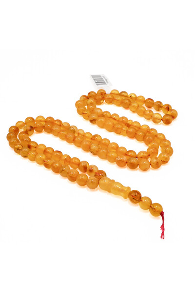Generic Brand Baltic Amber Rosary – 102 Beads, 6.5mm Round Tasbih, 17.5g