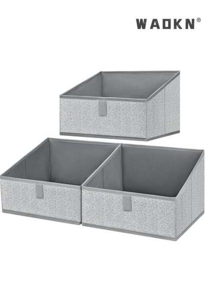 Generic 3-Pack Closet Organizers and Storage, Trapezoid Storage Bins, Fabric ...
