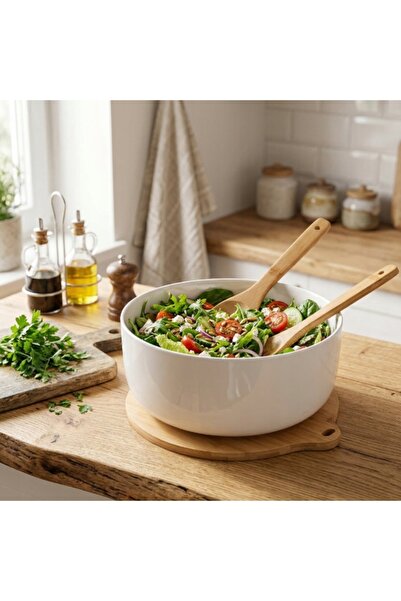 FLORINA Bol pentru salată Adria de 3,5 l pe bază de bambus cu linguri