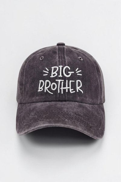 ŞapkaMania Black Big Brother Embroidered Washable Vintage Men's Hat Ages 8+