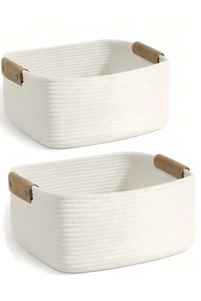 Generic Storage Basket, Storage Baskets for Shelves Organizer, Cotton Rope Ba...